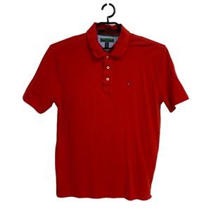 Tommy Hilfiger Golf men's polo shirt red short sleeve collared size L